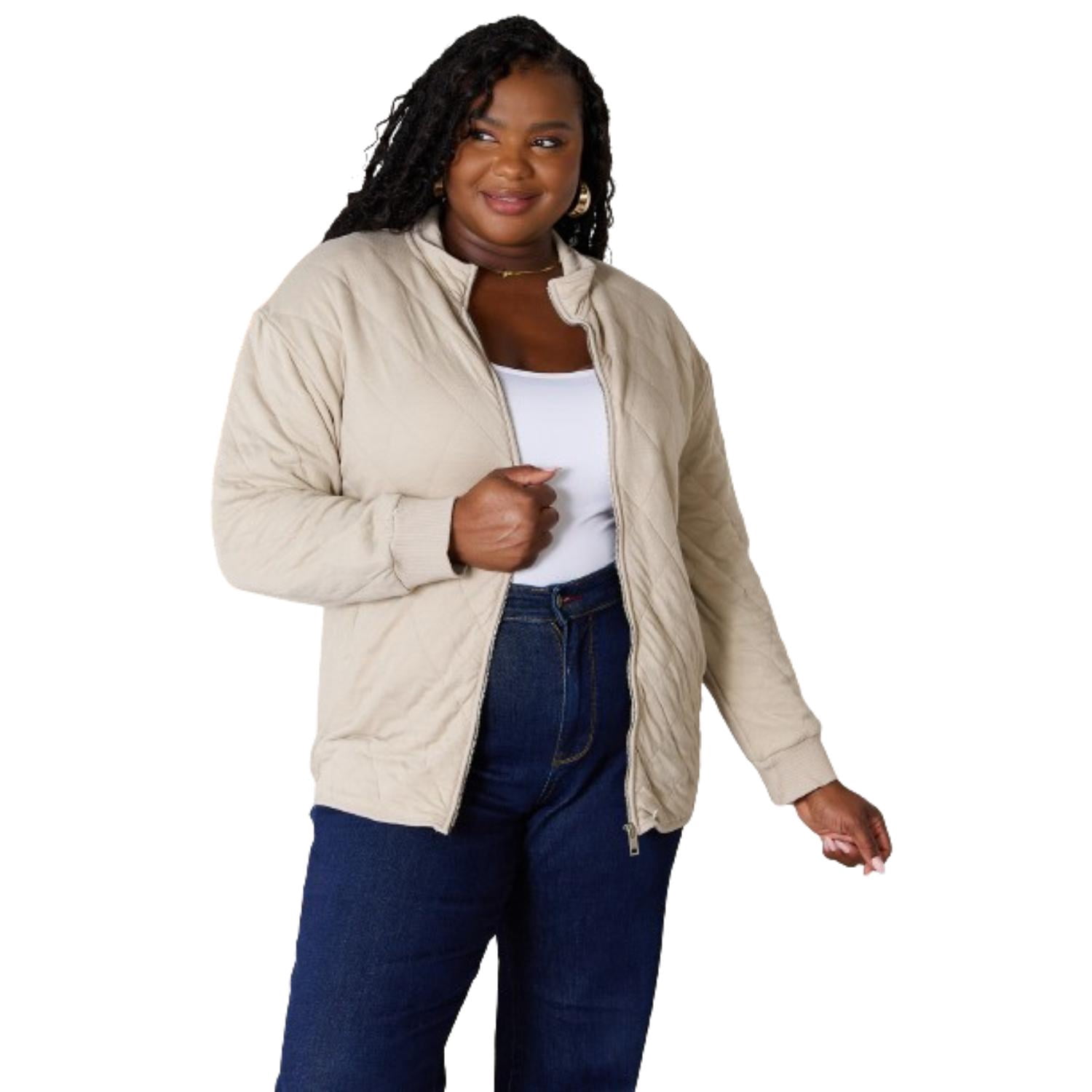 Double Take Full Size Zip Up Checkered Vest Cost