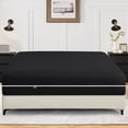 thumbnail image 1 of Full Size Zipper Fitted Sheet Only – 100% Egyptian Cotton, 600 Thread Count, 22-Inch Extra Deep Pocket, Luxury Sateen Weave Bottom Sheet, Hotel Quality, ( 54" x 75" +22" , Black Solid ), 1 of 6