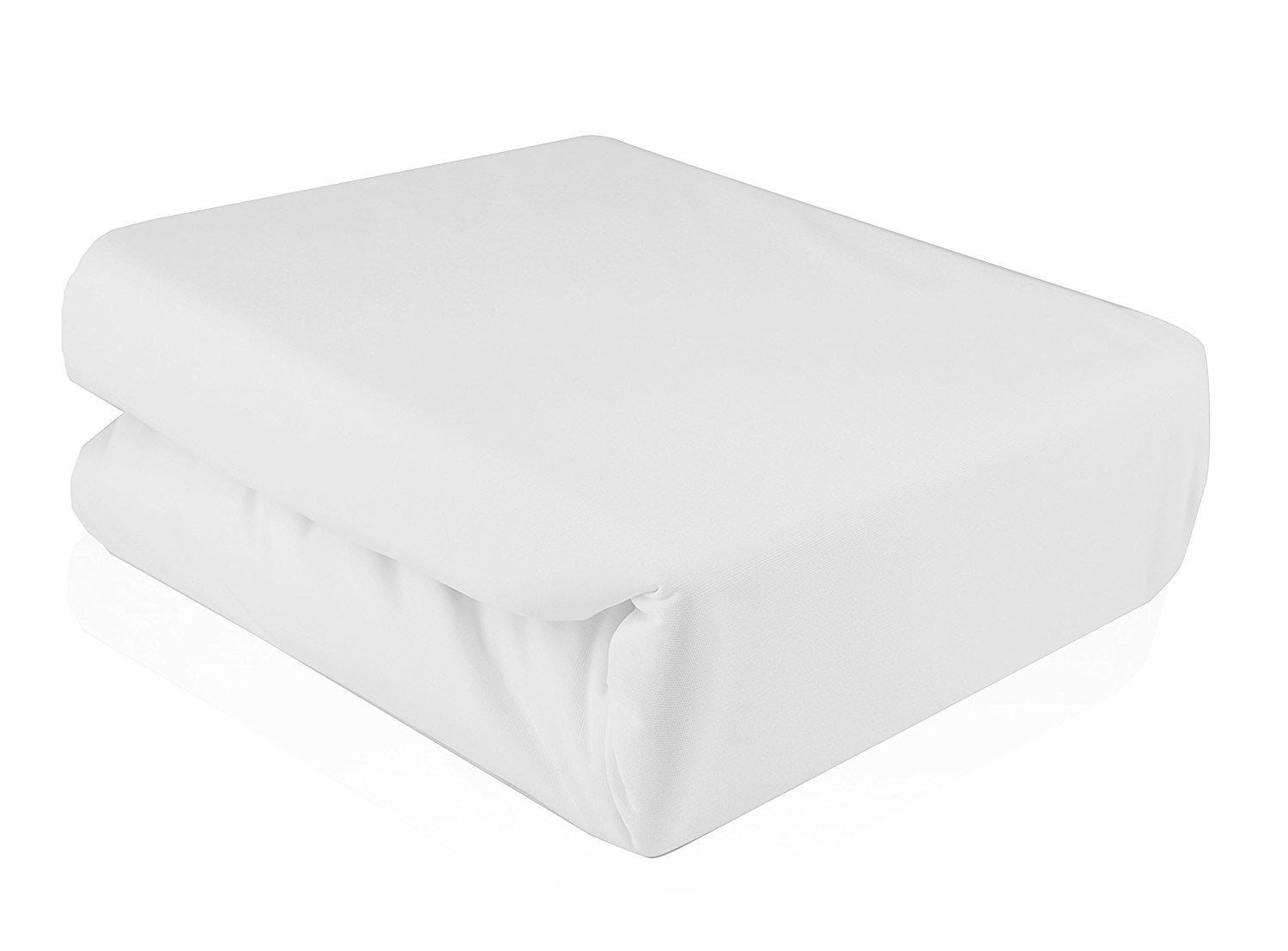 Full Size Zippered Waterproof Mattress Protector, Polyester Cotton, White