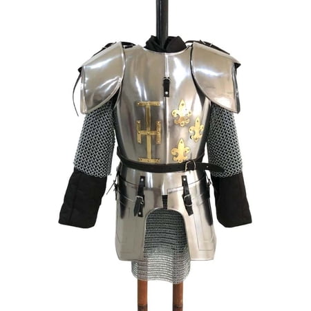 Full Size and Fully Wearable Knights Templar Suit of Armor - Cuirass Front & Back Plate