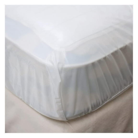 Full Sized Fitted Mattress Cover by - Protect Your Bed from Urine, Spills and Damage - Thick 7 Mil Soft Vinyl Only, Not Padded, No Cloth Layer. Milky White