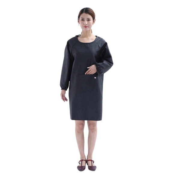 Full Sleeve Protective Workwears PU Leather Apron Spill Proof Easy Wipe Clean for Kitchen and Industrial Applications