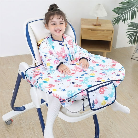 Full Sleeved Bib Baby Coverall Feeding Bib Waterproof Toddler Smock Bib Food Water Spill Protective Toddler Printed Bibs