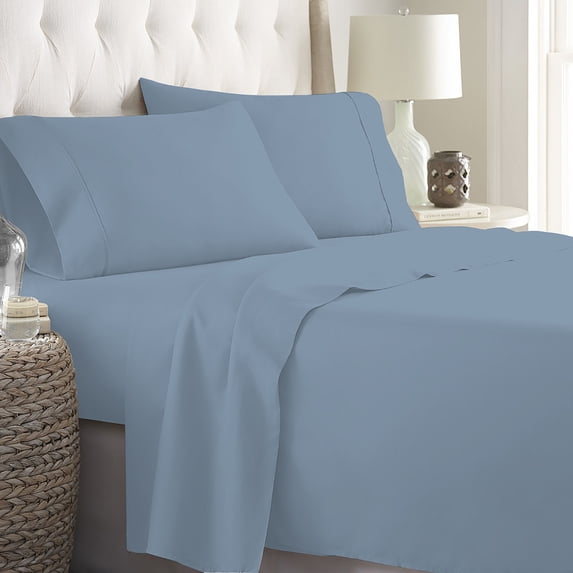 Full Soft Home 1800 Series Solid Microfiber Ultra Soft Sheet Set - Dusty Blue