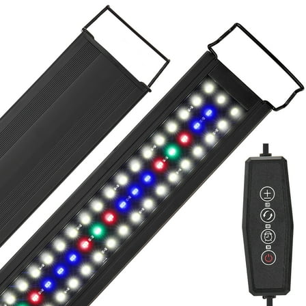 VNEKVA Full Spectrum LED Aquarium Light, 12-18 Inch for Fish Tanks, 3 Light Modes, 5-Level Dimmable, Timer