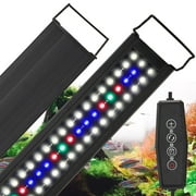Full Spectrum LED Aquarium Light, 12-18 Inch for Fish Tanks, 3 Light Modes, 5-Level Dimmable, Timer
