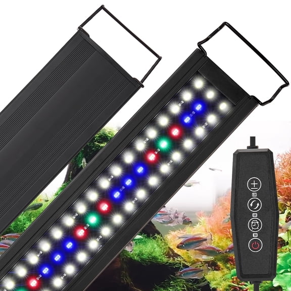 VNEKVA Full Spectrum LED Aquarium Light, 12-18 Inch for Fish Tanks, 3 Light Modes, 5-Level Dimmable, Timer