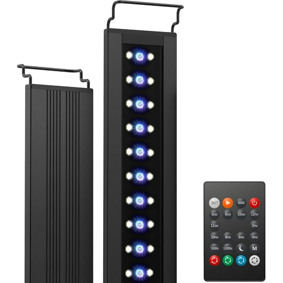 Full Spectrum LED Aquarium Light with Timer for Plants, 18-24 Inch Fish Tank, Brightness Adjustable