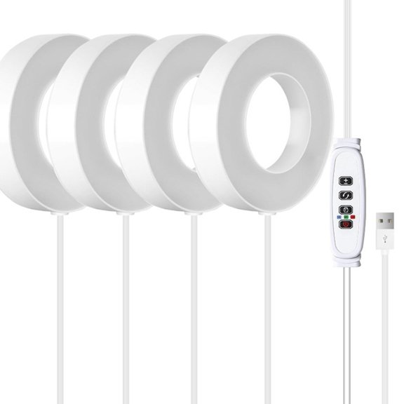 Full Spectrum LED Grow Light Auto On/Off Timer Ceiling Under Cabinet  Plant Growing Lamp Red and Blue Light 4 Pcs