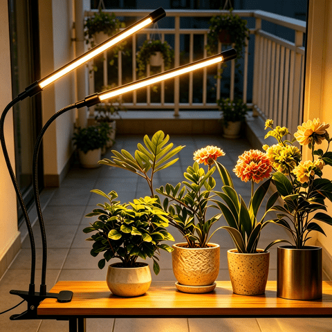 Full Spectrum LED Grow Light for Indoor Plants,full-spectrum supplemental lights, 5 Dimming Levels, 3/9/12H Auto On Off Timing Clip Plant Lamp
