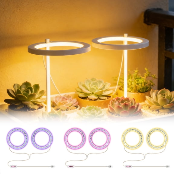 Full Spectrum Plant Grow Light, 3 Modes Spectrum Indoor Grow Lamp with Auto Timer and Dimmable Brightness for House Small Plants