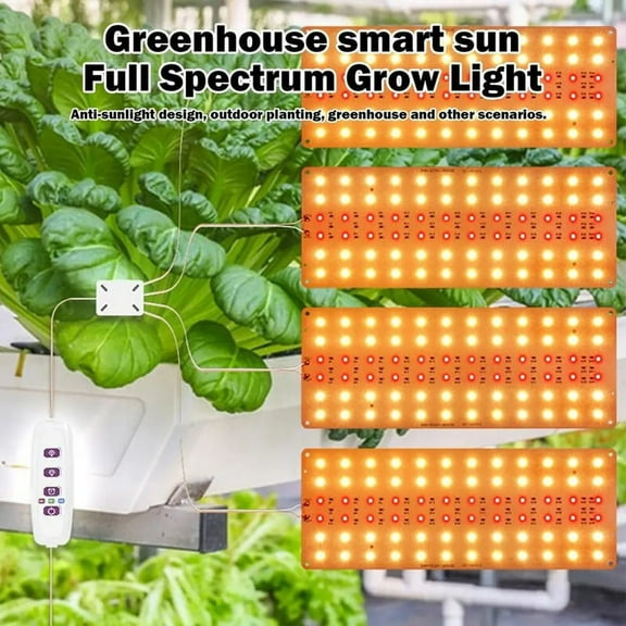 Full Spectrum Plants Grow Light Auto On/ LED Lamp Sunlight Quantum Grow Lamp 4 Skewers