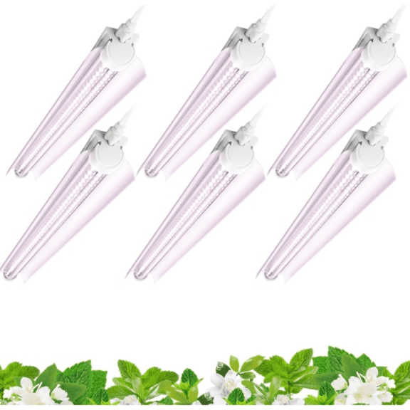 Full Spectrum Sunlight Plant Light, LED Grow Light Bulbs for Indoor Plant Growing,with V-Shaped Reflector, Pinkish White,