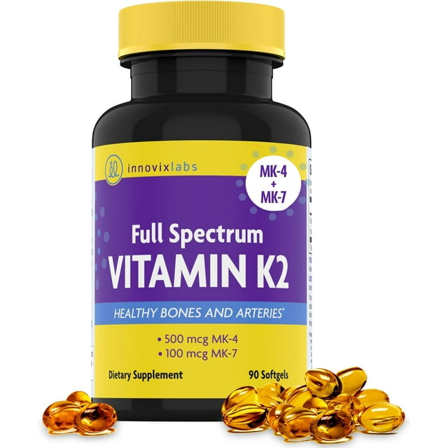 Full Spectrum Vitamin K2 MK790 Capsules Vit K2 Vitamin Supplement with Trans Form MK7 & MK4
