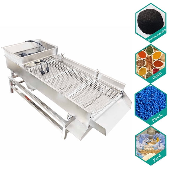 Full Stainless Steel Linear Vibrating Screen 15mm Round Hole Linear Vibrating Screen Dual Motor