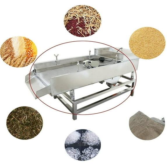 Full Stainless Steel Linear Vibrating Screen 2mm Double Motor Single-layer Vibrating Screen 110V