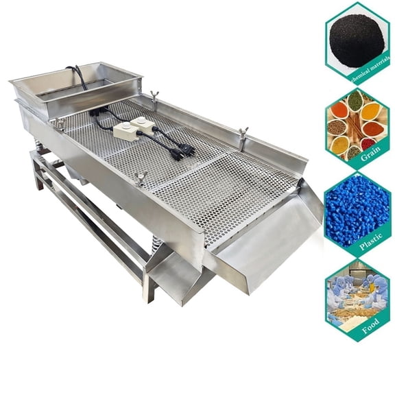 Full Stainless Steel Linear Vibrating Screen 7mm Double Motor Single-layer Vibrating Screen
