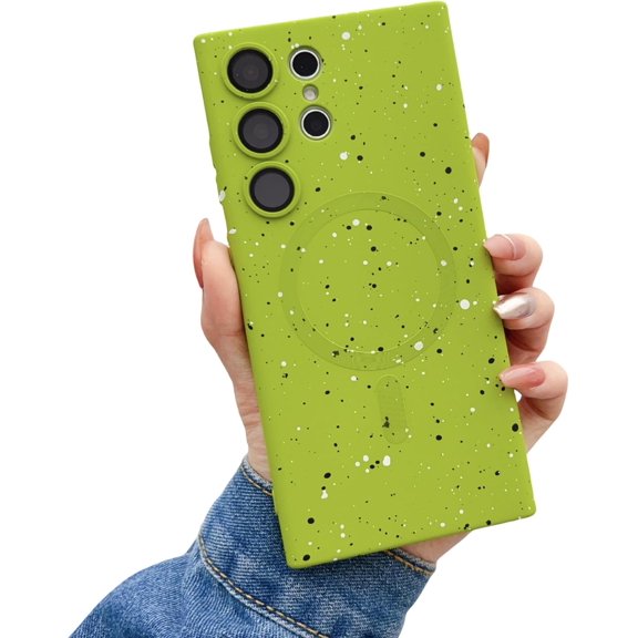 Full Star Magnetic Charging Phone case, Starry, Multi-Colour Options, Silicone Material, for Samsung Galaxy S23 S22 S21 S20 Ultra Plus FE Note20 Note10 Phone Case (Green,S20 Plus)