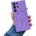 thumbnail image 1 of Full Star Magnetic Charging Phone case, Starry, Multi-Colour Options, Silicone Material, for Samsung Galaxy S23 S22 S21 S20 Ultra Plus FE Note20 Note10 Phone Case (Purple,S21 Plus), 1 of 7