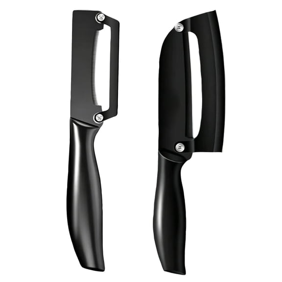Full Steel Peeler and Cane Knife Set 19cm and 27cm Handle Ergonomic Design for Home Kitchen Fruit Vegetable Preparation
