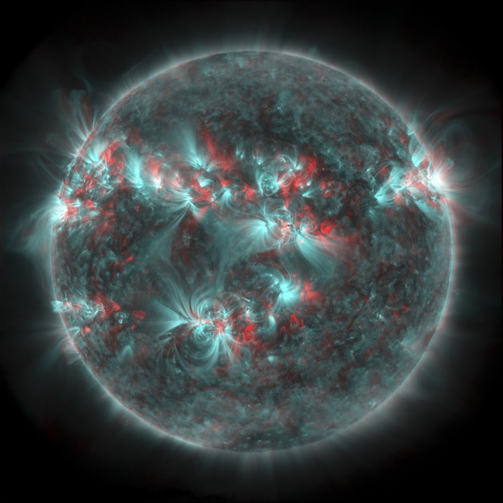 Full Sun with lots of sunspots and active regions in 3D Canvas Art - Stocktrek Images (28 x 28)