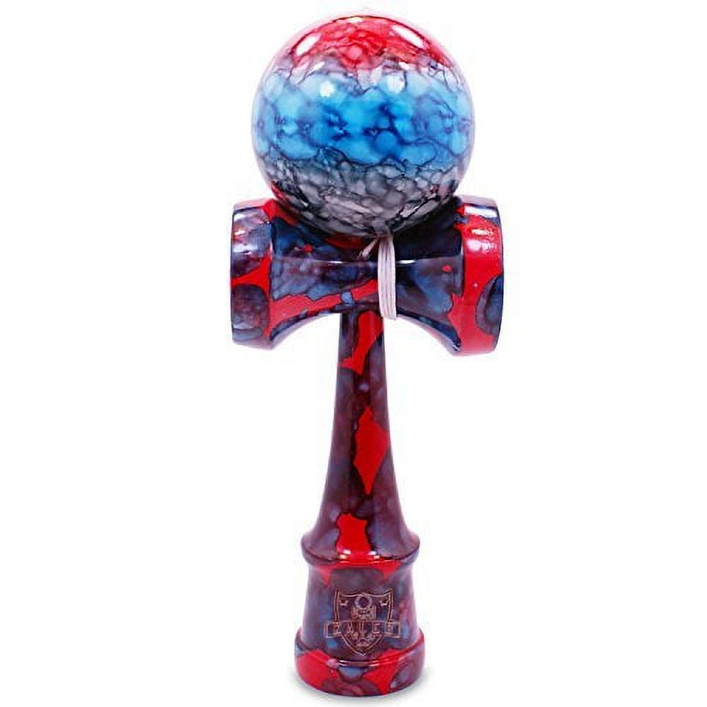 Full Super Hero Red, Blue, Black Marble Kendama And Extra String
