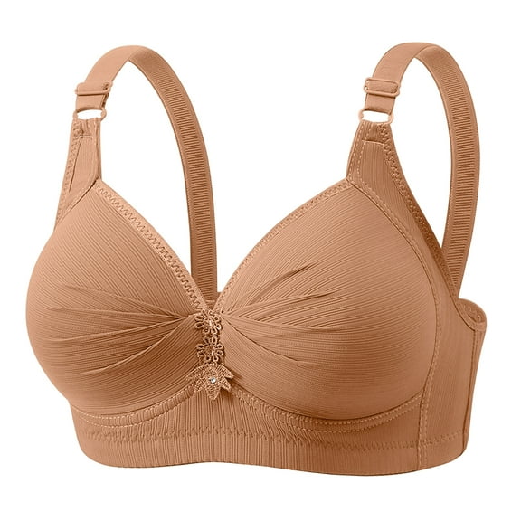 Full Support Wirefree Bra, Encapsulation Design without Underwire for Natural Shape, Great Alternative for Women with Rib Pain or Mastectom Khaki 50