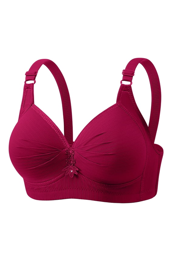 Full Support Wirefree Bra, Encapsulation Design without Underwire for Natural Shape, Great Alternative for Women with Rib Pain or Mastectom Wine 42