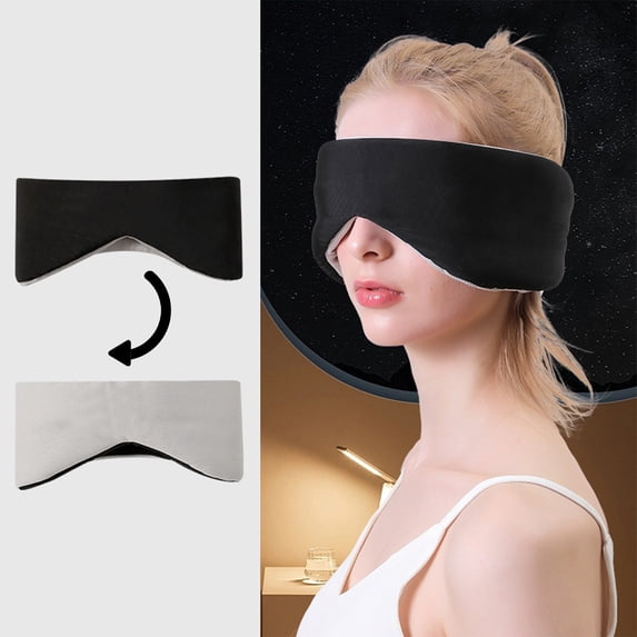 Full Surround Sleep Eye Mask With Breathable Ice Silk Fabric, Light Blocking Nose Wing, Adjustable Strap, Soft Padding, Portable Travel Blindfold, Washable Foldable Design, Lightweight Comfort