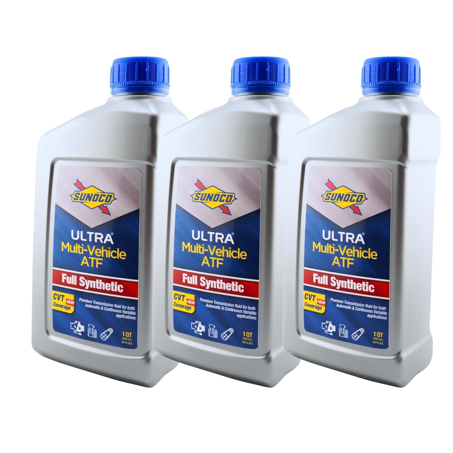 Full Synthetic Multi-Vehicle Automatic Transmission Fluid – Sunoco Ultra ATF – CVT Compatible – 1 Quart (Pack of 3)