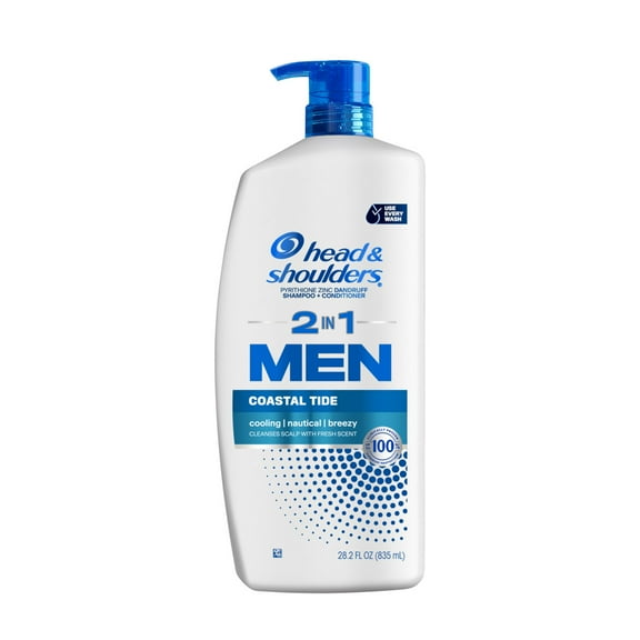 Head and Shoulders Mens 2 in 1 Dandruff Shampoo and Conditioner, Coastal Tide, 28.2 oz