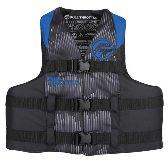 Full Throttle Adult Nylon Life Jacket L XL Blue