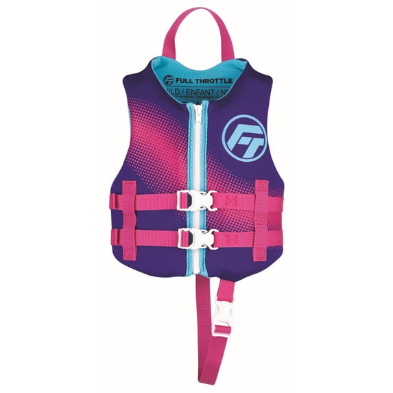 Full Throttle Child Rapid-Dry Life Jacket Purple
