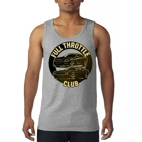 Full Throttle Club Muscle Car Men's Tank Top American Power V8 USA Perfomance
