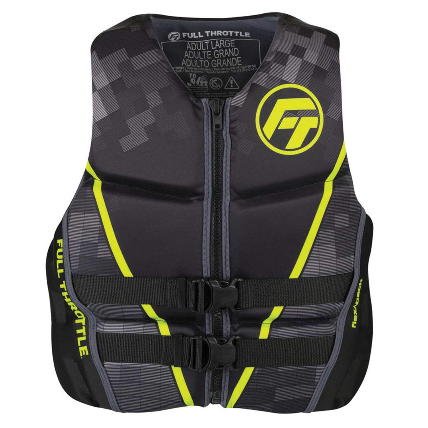 Full Throttle 142500-400-060-22 Men's Rapid-Dry Flex-Back Life Jacket - 2XL, Green