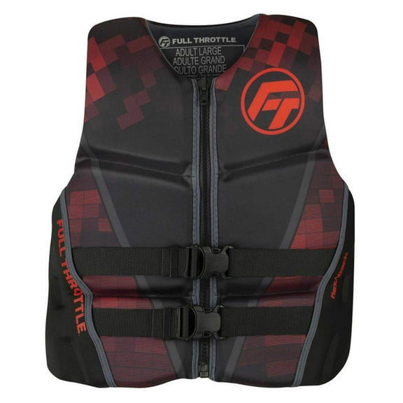 Full Throttle Mens Rapid-Dry Flex-Back Life Jacket 3XL Red