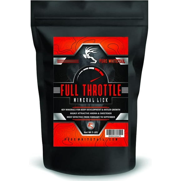 Full Throttle – Mineral Lick | Better Than Deer Salt Lick | Whitetail Deer Plot Vitamin & Mineral Supplement for Antler Growth & Body Development | 5 LB Bag | 3-Pack