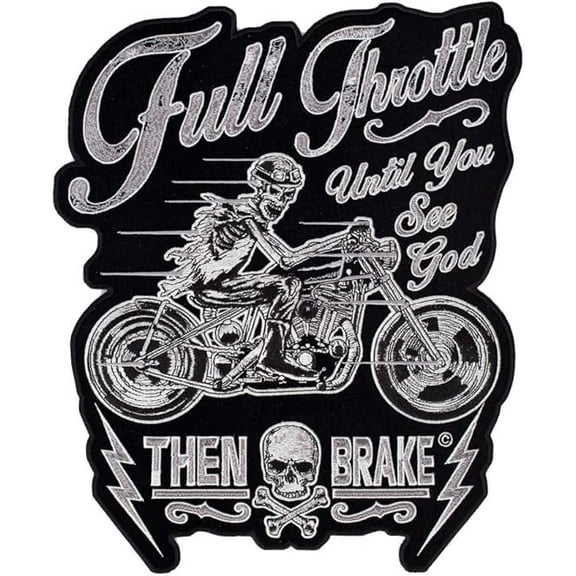 Full Throttle See God Riding Skeleton Patch, Large Size