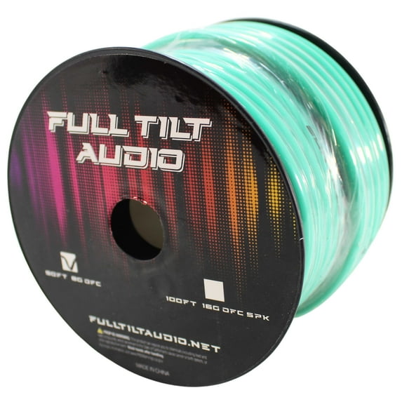 Full Tilt Audio 8 Gauge Tinned Oxygen Free Copper Power/Ground Wire Teal Lot (10 Foot Coil)
