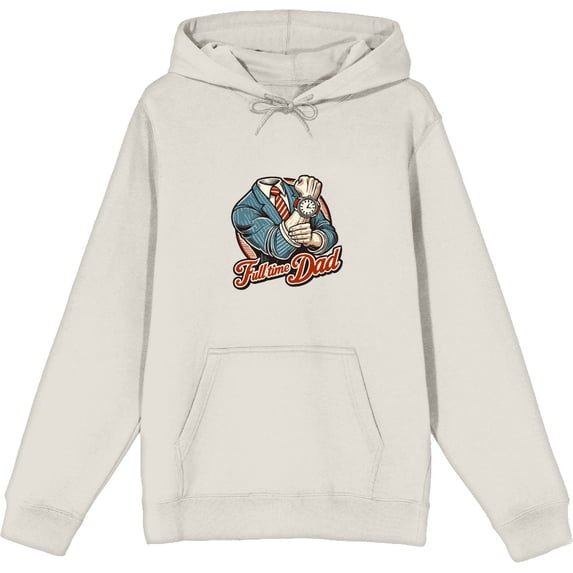 Full Time Dad Business Suit Adult Sand Long Sleeve Hoodie-Medium
