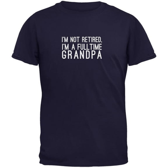 Full Time Grandpa Navy Adult T-Shirt - Medium