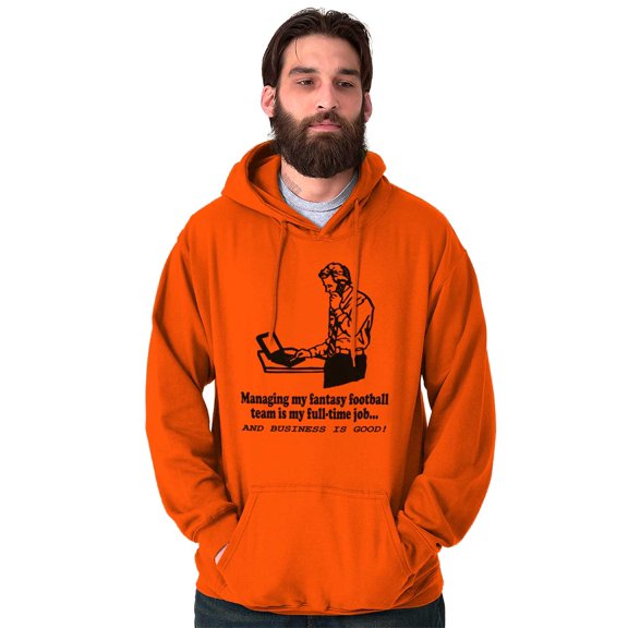 Full Time Job Fantasy Football Sports Men's Big & Tall Graphic Hoodie Brisco Brands 2X