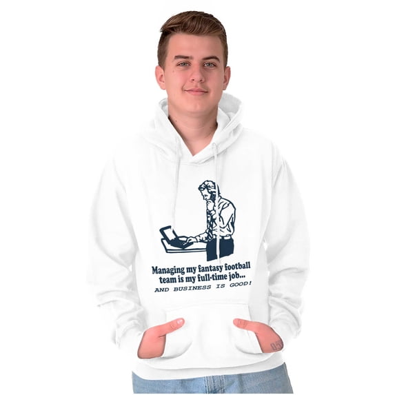 Full Time Job Fantasy Football Sports Men's Big & Tall Graphic Hoodie Brisco Brands 2X