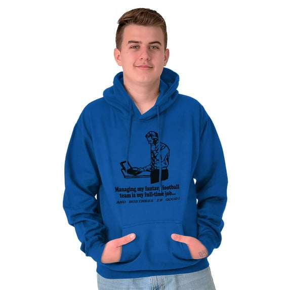 Full Time Job Fantasy Football Sports Men's Big & Tall Graphic Hoodie Brisco Brands 3X