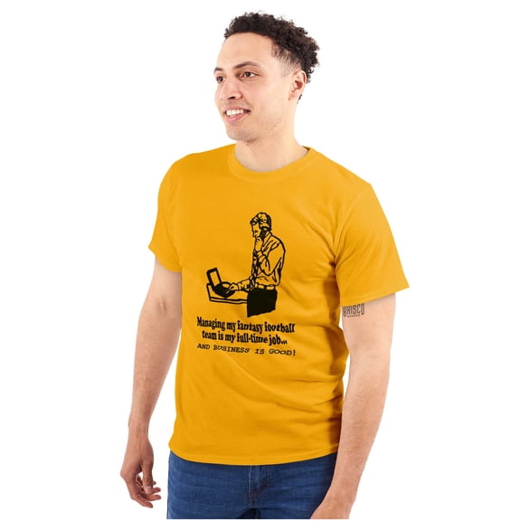 Full Time Job Fantasy Football Sports Men's Big & Tall Crewneck Graphic Tee Brisco Brands 3X