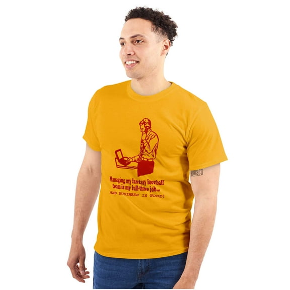 Full Time Job Fantasy Football Sports Men's Big & Tall Crewneck Graphic Tee Brisco Brands 3X