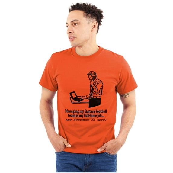 Full Time Job Fantasy Football Sports Men's Graphic T Shirt Tees Brisco Brands L