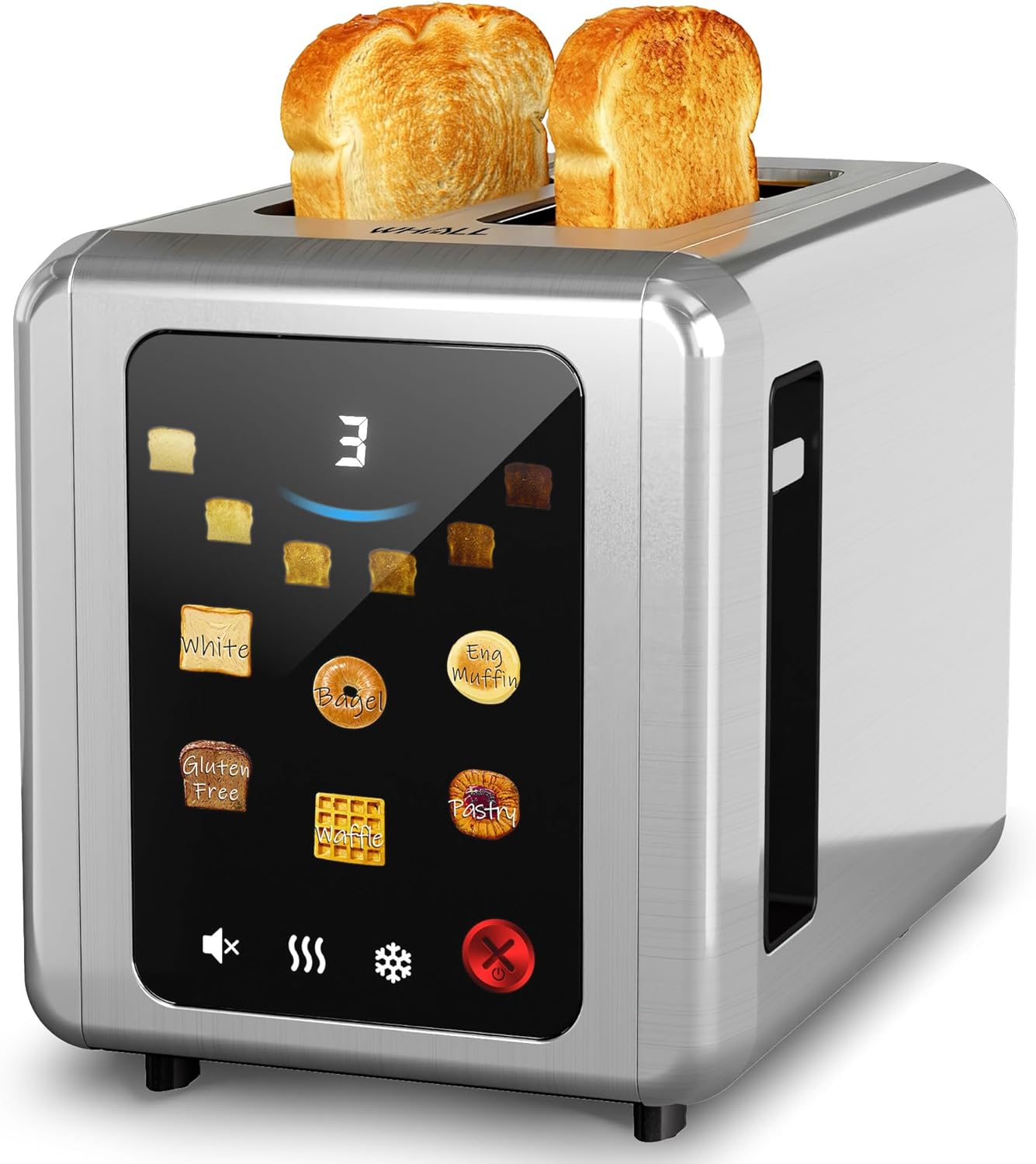 Full Touch Screen Toaster 2 Slice, 1.5'' Extra Wide Slot Smart Toaster ...
