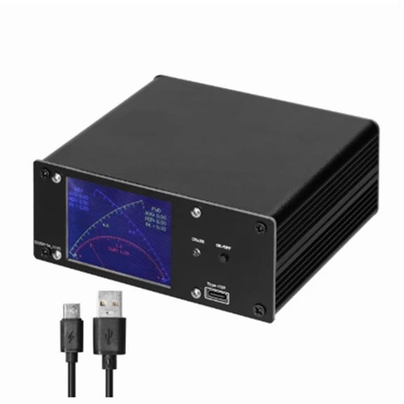 Full Touchscreen Shortwave Power Meter Standing-Waves Meter with over Voltage Standing Waves Ratio Alarm AVG Time Adj