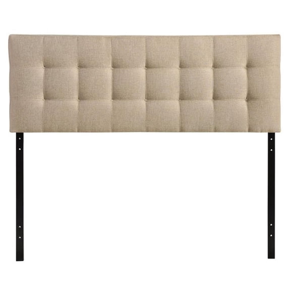 Full Tufted Panel Headboard in Beige